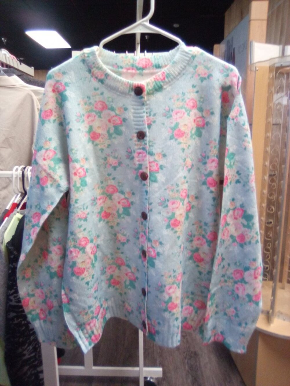 Blue floral cardigan